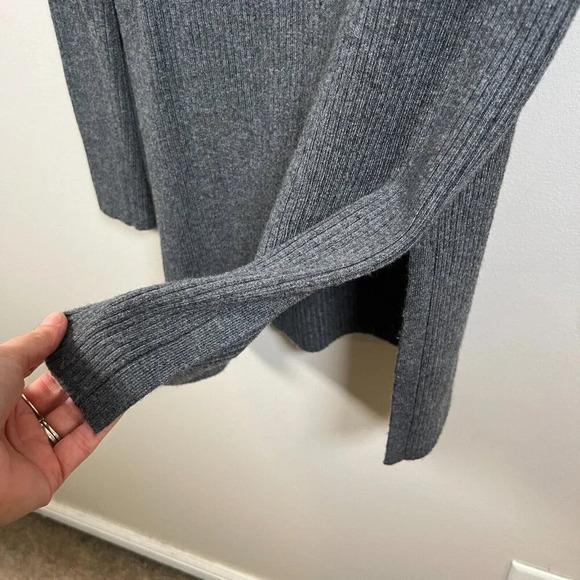 Ett:twa Anthropologie Amrita Tunic Sweater Size Small Gray Ribbed Wool Blend - Picture 8 of 10